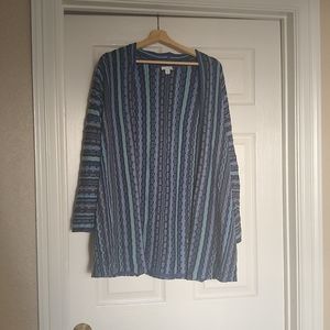 Blue Vertical Stripe Cardigan